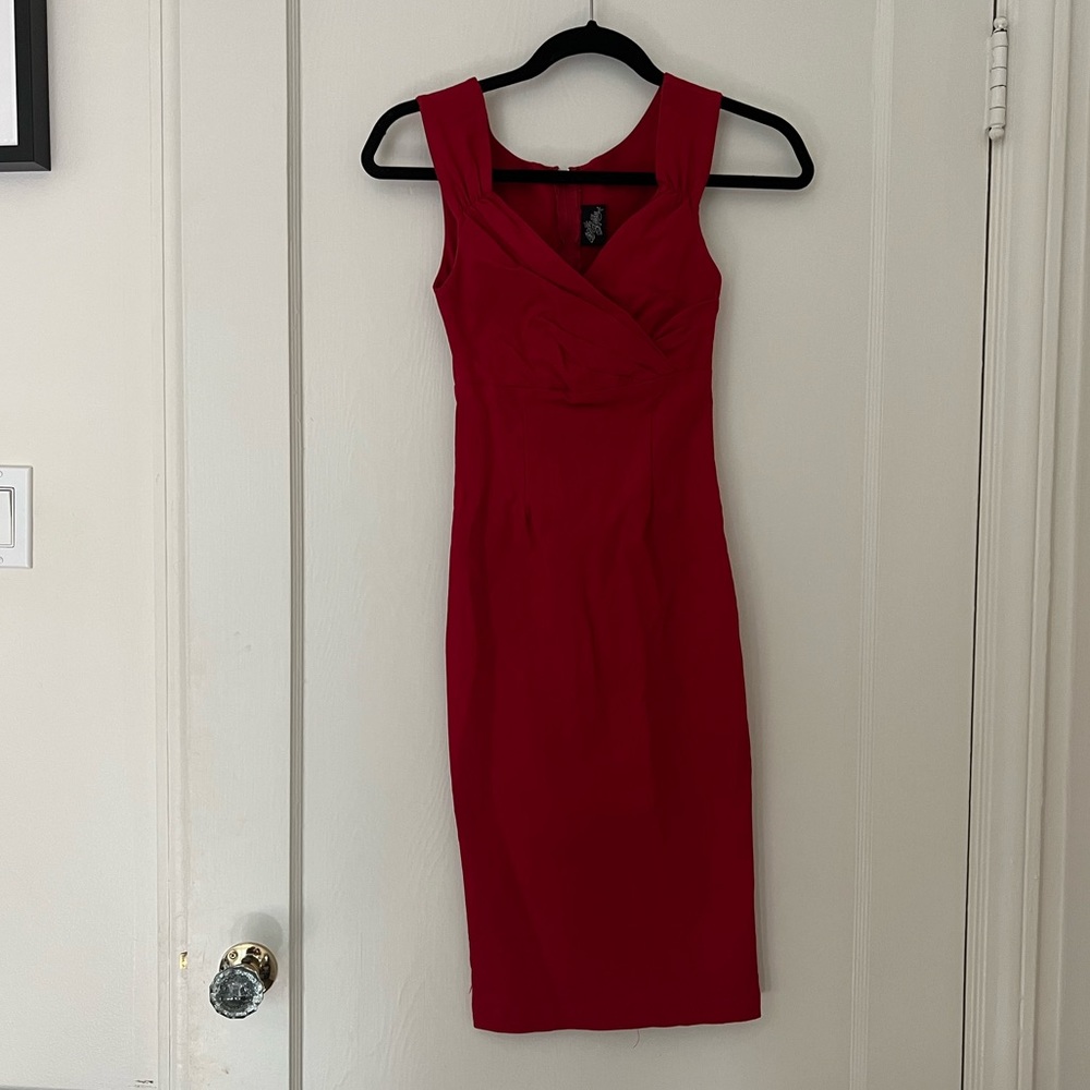 EUC Red Rock Steady Bodycon Pinup Dress